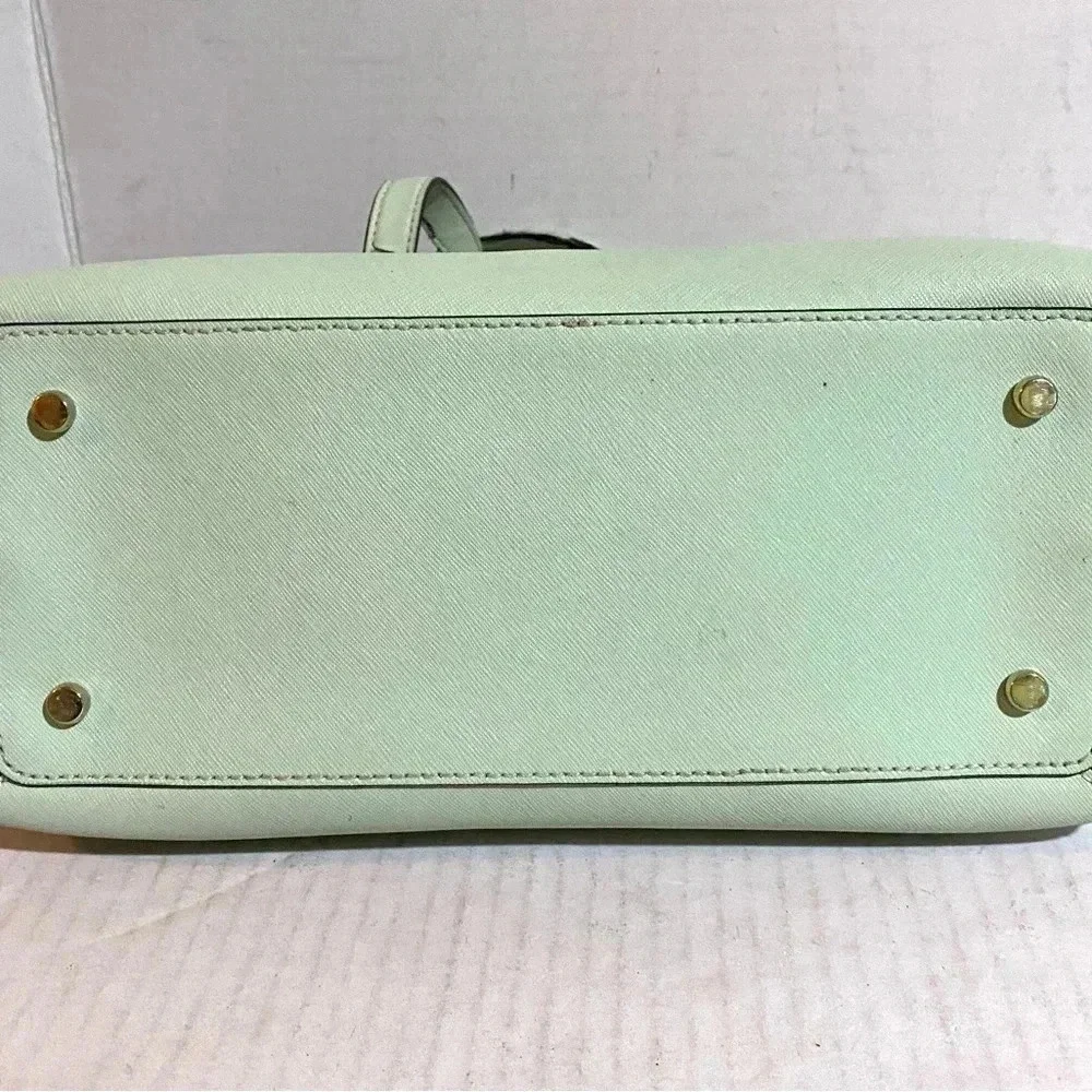 Kate spade green saffiano leather satchel handbag
